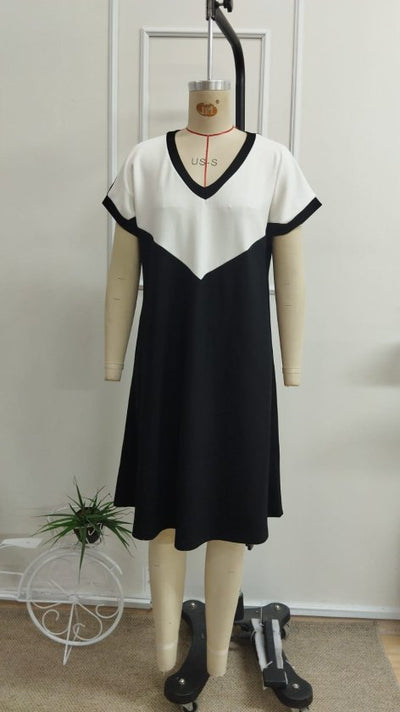 Women's Short Sleeve V-Neck Short Modal Dress, 33310