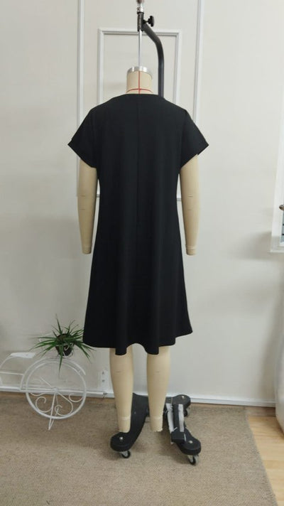 Women's Short Sleeve V-Neck Short Modal Dress, 33310