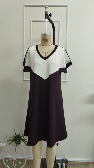 Women's Short Sleeve V-Neck Short Modal Dress, 33311