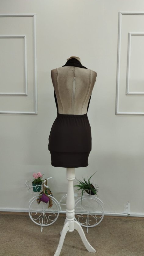 Costum de scafandru scurt, cu decolteu halter, plisat, spate descuiat, pentru femei, 33398
