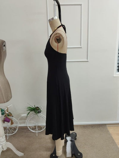 Rochie midi din viscoză pentru femei, cu umeri goi și detaliu cu lanț la gât, 34047