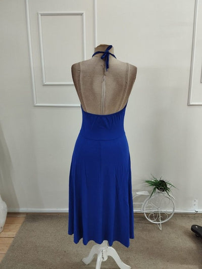 Rochie midi din viscoză pentru femei, cu umeri goi și detaliu cu lanț la gât, 34049