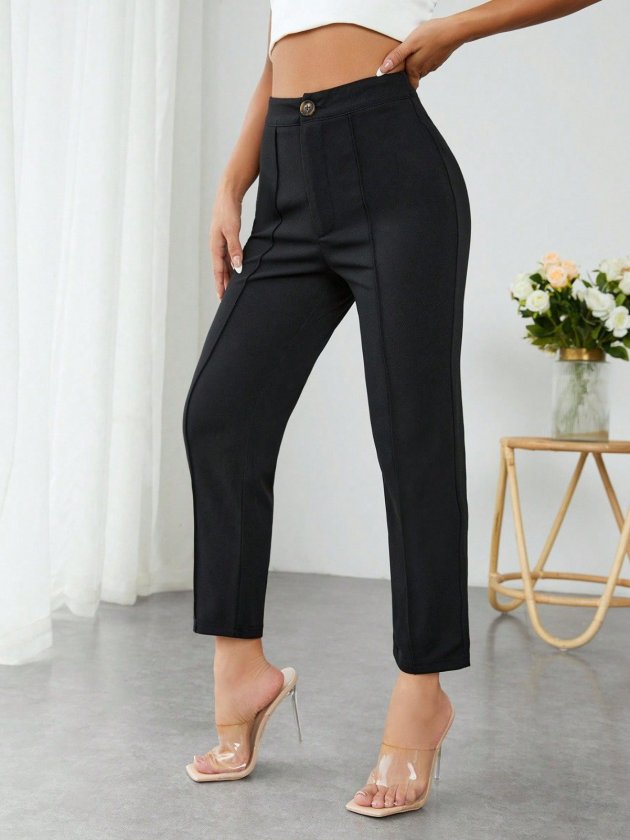 Pantaloni de scufundări cu talie înaltă pentru femei, cu buzunare, 34128