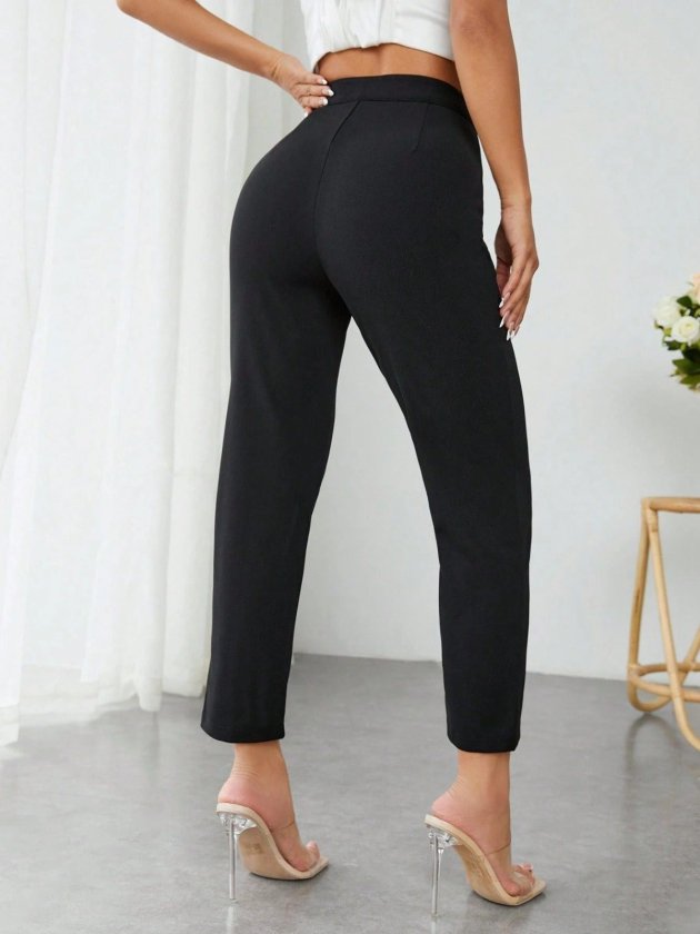 Pantaloni de scufundări cu talie înaltă pentru femei, cu buzunare, 34128