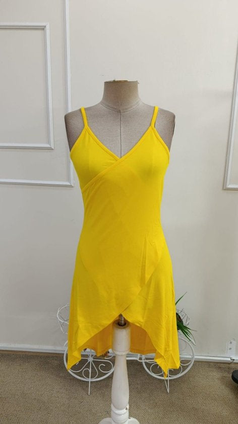 Rochie de damă din viscoză, cu decolteu înfășurat, bretele și decupaj încrucișat în față, 34156