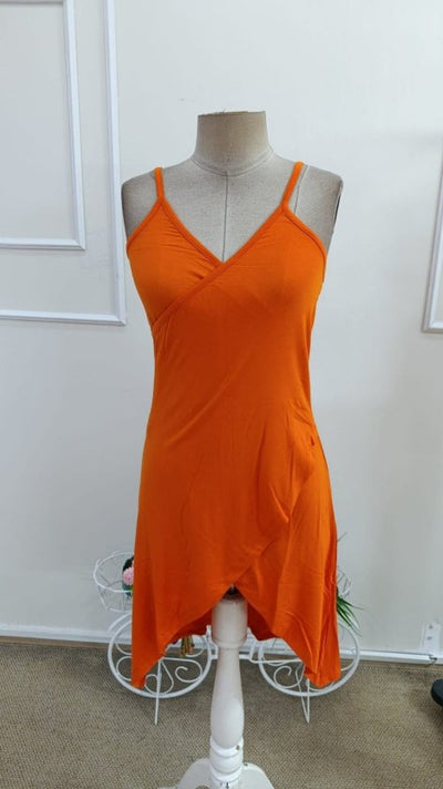 Rochie de damă din viscoză, cu decolteu înfășurat, bretele și decupaj încrucișat în față, 34157
