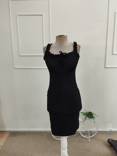 Women's Strappy Lace-Up Short Shirred Dress, 34158
