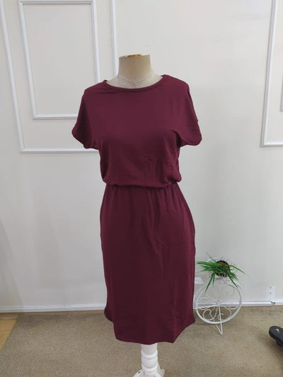 Women's Short Sleeve Crew Neck Short Viscose Double Yarn Dress, 34212