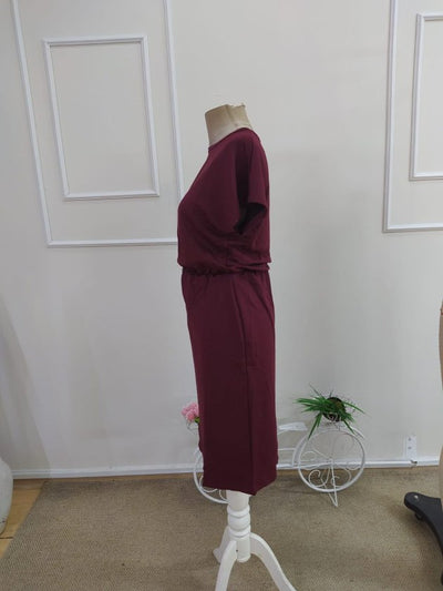 Women's Short Sleeve Crew Neck Short Viscose Double Yarn Dress, 34212