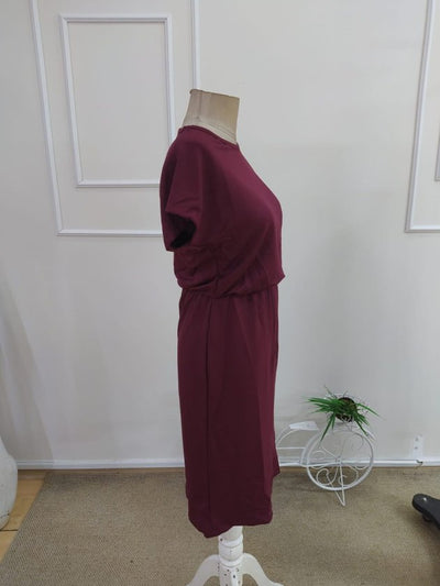 Women's Short Sleeve Crew Neck Short Viscose Double Yarn Dress, 34212