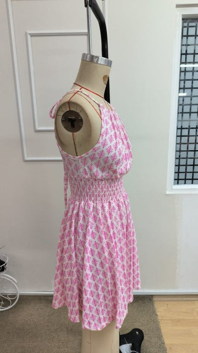 Rochie scurtă Supreme pentru femei, cu umeri goi, decolteu și legături la spate, talie elastică, 34230