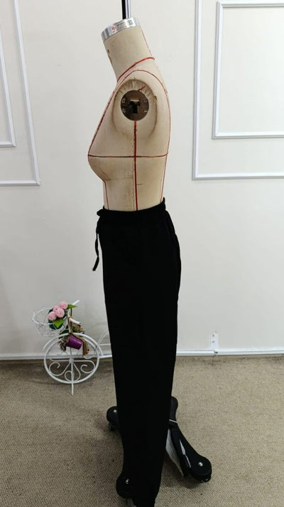 Kadın Yüksek Bel Lastikli Bağcıklı Kot Pantolon, 34249
