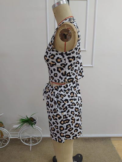 Set de două piese pentru femei, bluză scurtă și pantaloni scurți, cu guler rotund, model Scuba, cu umeri goi, 34267
