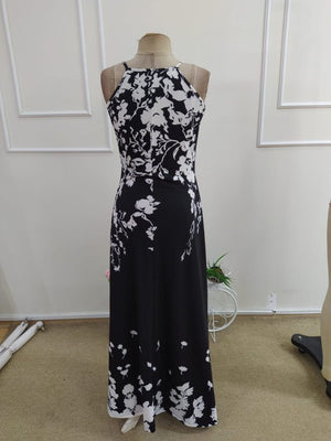 Rochie lungă Supreme pentru femei, cu bretele, decolteu în V și imprimeu, 34288