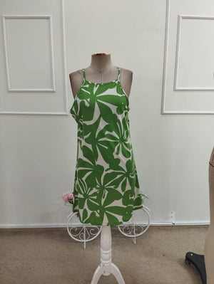 Rochie scurtă cu imprimeu, cu guler halter și umeri goi pentru femei, Supreme, 34300