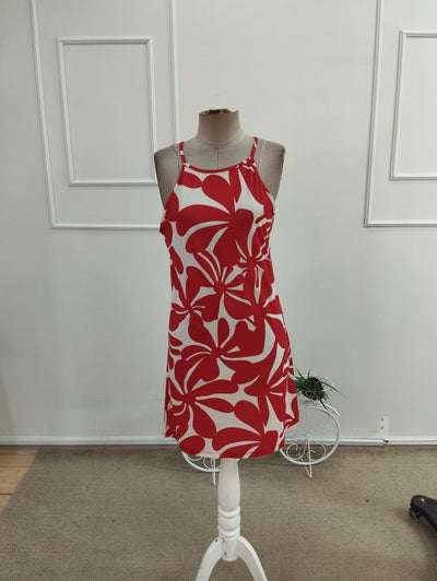 Rochie scurtă cu imprimeu, cu decolteu halter și umeri goi pentru femei, Supreme, 34302