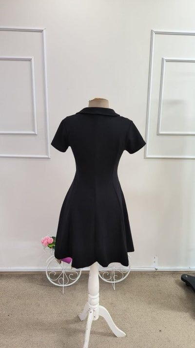 Rochie scurtă din modal pentru femei, cu mânecă scurtă și decolteu în V, 34304