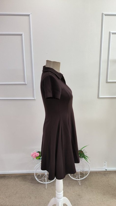 Rochie scurtă din modal pentru femei, cu mânecă scurtă și decolteu în V, 34305