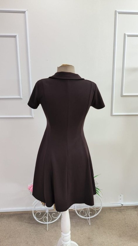 Rochie scurtă din modal pentru femei, cu mânecă scurtă și decolteu în V, 34305