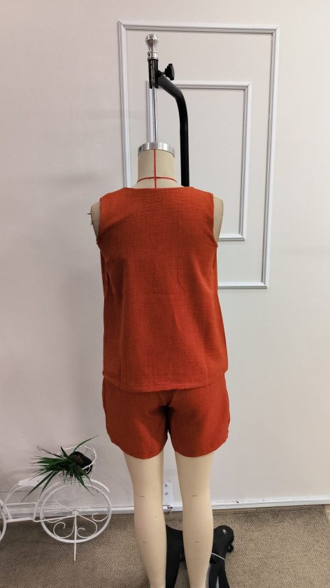 Kadın Kısa Kollu V Yakalı Bluz Ve Kısa Short Ikili Takım, 34315