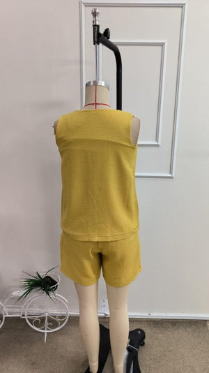 Kadın Kısa Kollu V Yakalı Bluz Ve Kısa Short Ikili Takım, 34316