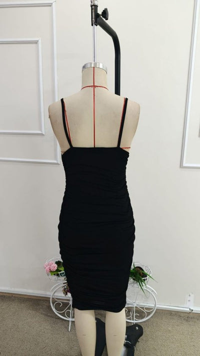 Rochie midi cu guler rotund și bretele pentru femei, culoare nisip, 34458