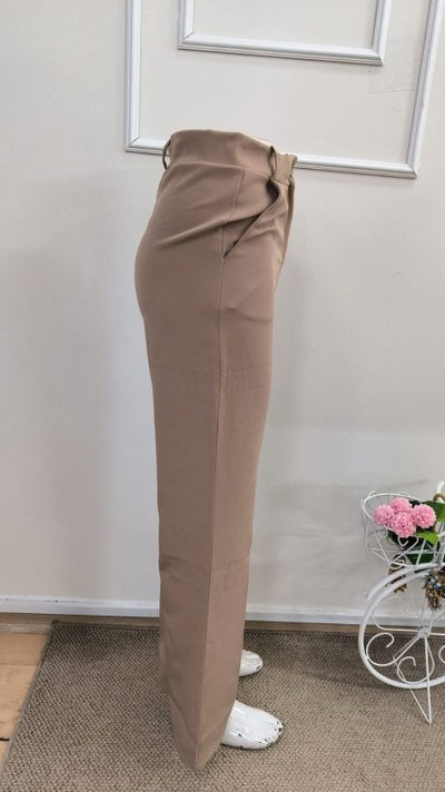 Pantaloni de damă din satin, fără curea, cu talie înaltă, 34462