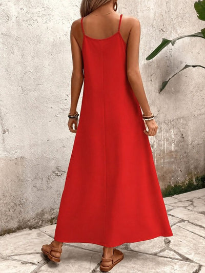 Rochie maxi Supreme pentru femei, cu bretele, decolteu în V și imprimeu, 34496