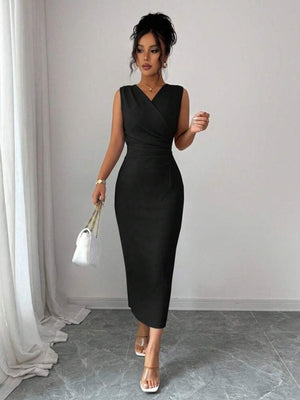 Rochie scurtă din crep importat, cu mânecă scurtă, guler mandarin și detalii florale, pentru femei, 34579