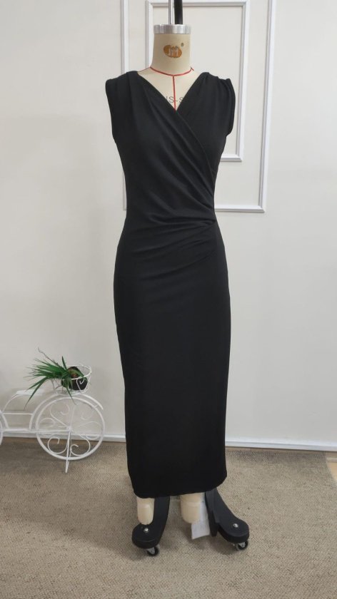 Rochie scurtă din crep importat, cu mânecă scurtă, guler mandarin și detalii florale, pentru femei, 34579