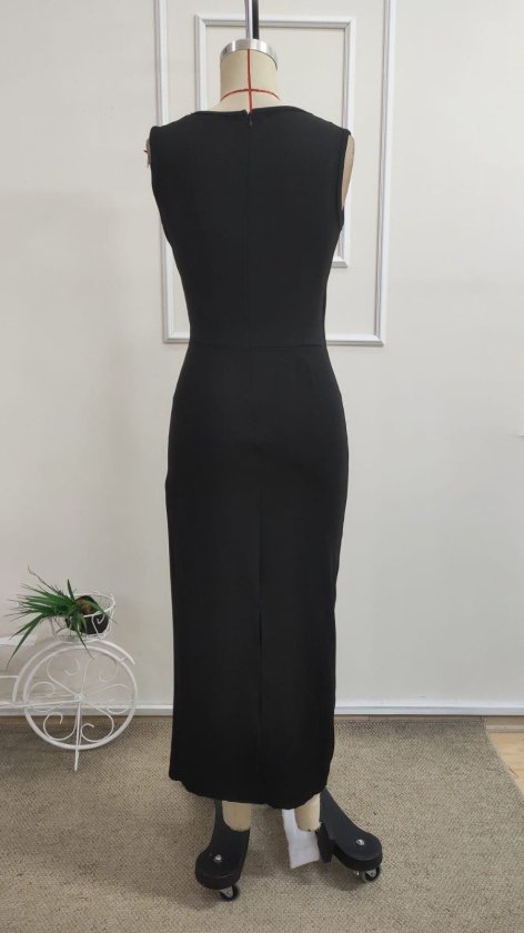 Rochie scurtă din crep importat, cu mânecă scurtă, guler mandarin și detalii florale, pentru femei, 34579