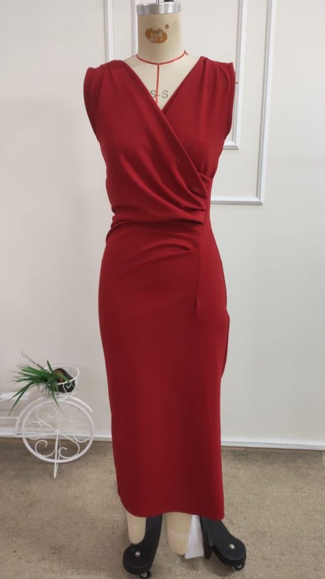 Rochie scurtă din crep importat, cu mânecă scurtă, guler mandarin, detalii florale, pentru femei, 34580