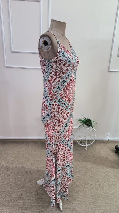 Rochie lungă Supreme pentru femei, cu bretele, decolteu în V și imprimeu, 34590