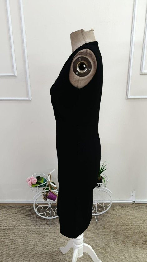 Rochie scurtă din crep importat, cu decolteu înfășurat și bretele, pentru femei, 34627