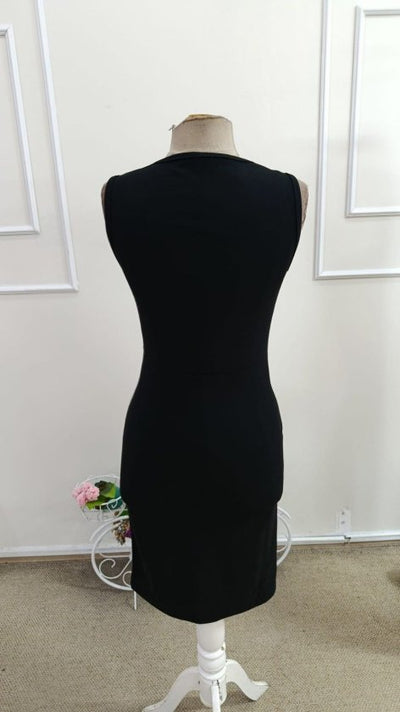 Rochie scurtă din crep importat, cu decolteu înfășurat și bretele, pentru femei, 34627