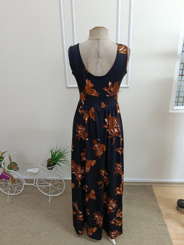 Rochie lungă Supreme pentru femei, cu decolteu înfășurat, croială largă, crăpături, 34638