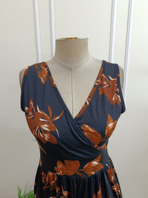 Rochie lungă Supreme pentru femei, cu decolteu înfășurat, croială largă, crăpături, 34638