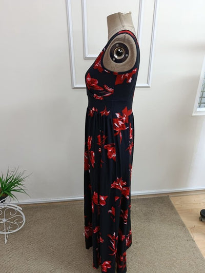 Rochie lungă Supreme pentru femei, cu decolteu înfășurat, croială largă, crăpături, 34639