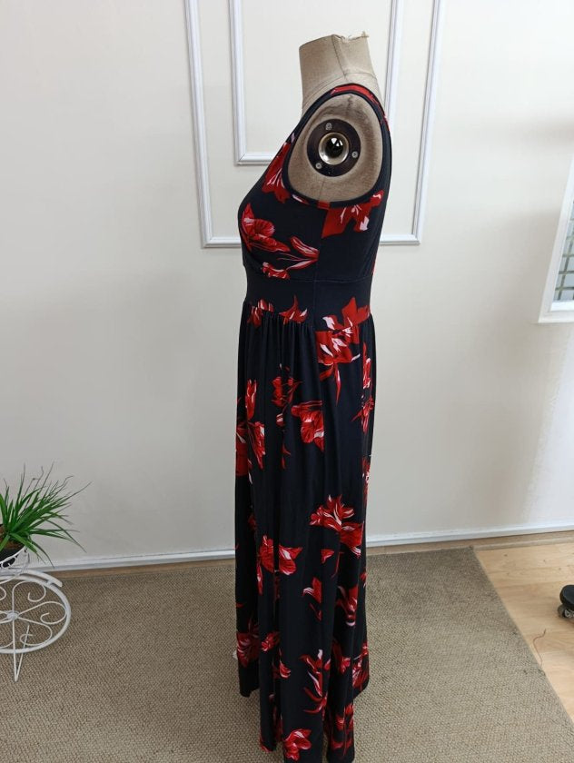 Rochie lungă Supreme pentru femei, cu decolteu înfășurat, croială largă, crăpături, 34639