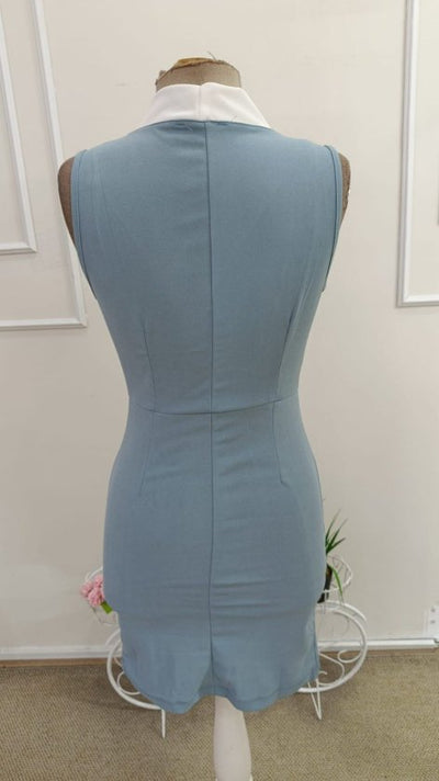 Rochie Scurtă din Crepon Importat pentru Femei, Umerele Descoperite, Guler cu Detalii Bandă Încrucișată, Butonată, 35374