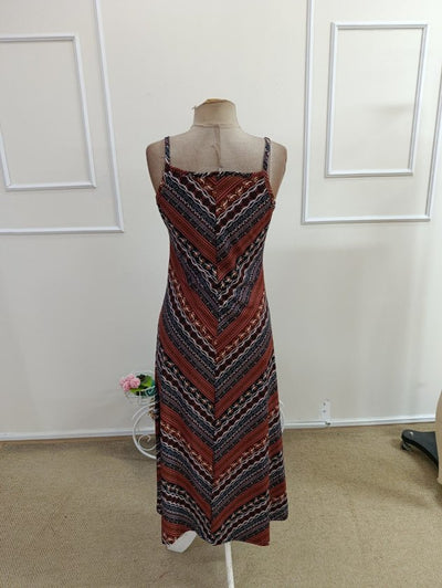 Rochie midi Supreme pentru femei, cu bretele, decolteu în V și imprimeu, 34708