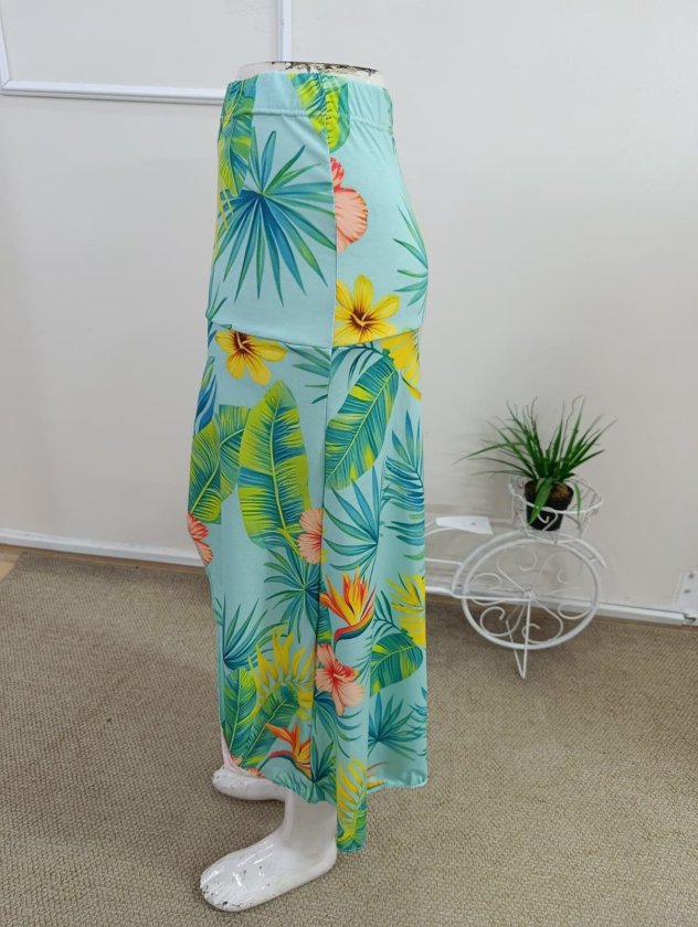 Fustă lungă Supreme pentru femei, cu talie înaltă, model floral, asimetrică, în față, 34726