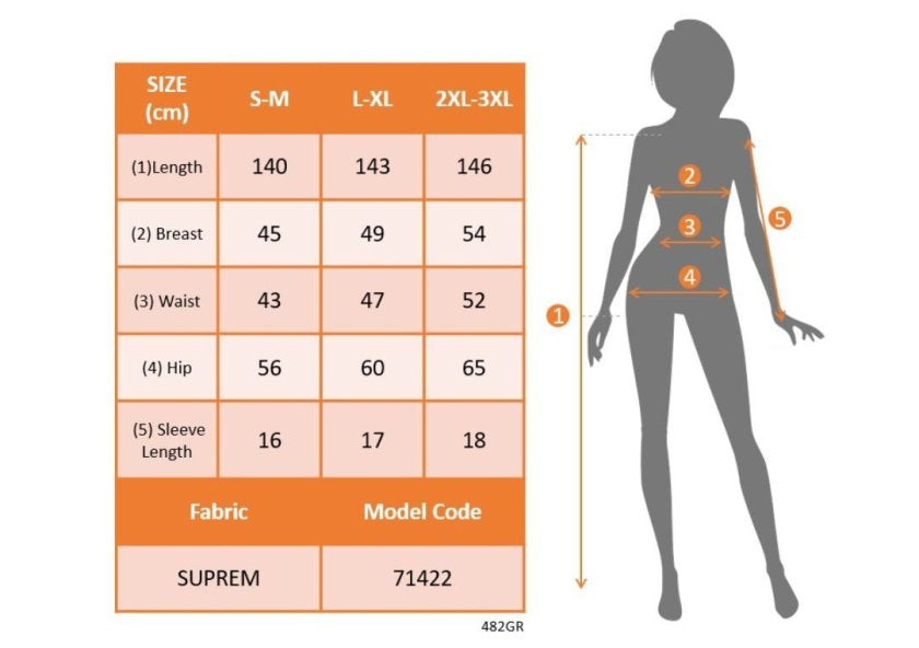 Rochie lungă cu mâneci scurte, guler V, cu model, jersey, 37506
