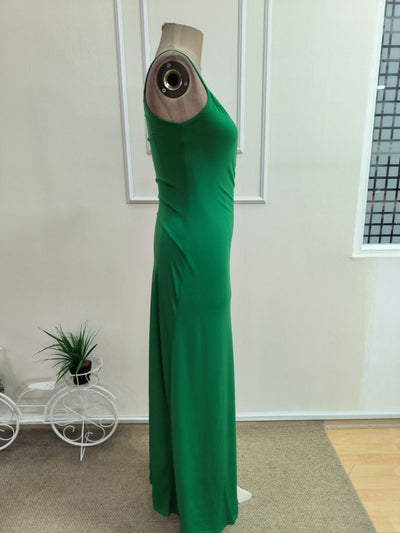 Rochie lungă de damă tip sandy, cu bretele subțiri și guler rotund, 35093