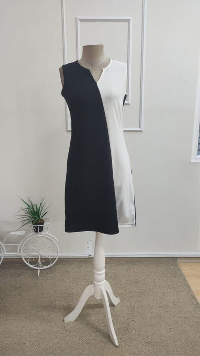 Rochie Scurtă din Crepon Importat pentru Femei, Atârnată, Guler V, Două Culori, 35110