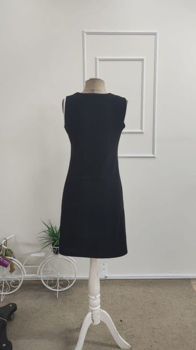 Rochie Scurtă din Crepon Importat pentru Femei, Atârnată, Guler V, Două Culori, 35110