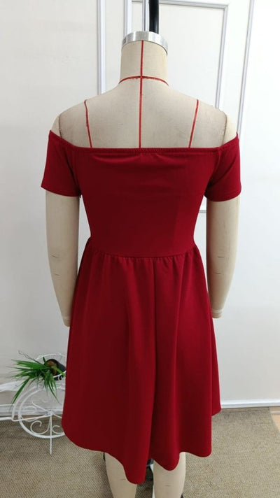 Rochie Damă Crep Janjan Scurtă cu Mânecă Scurtă, Guler Madonna, 38148