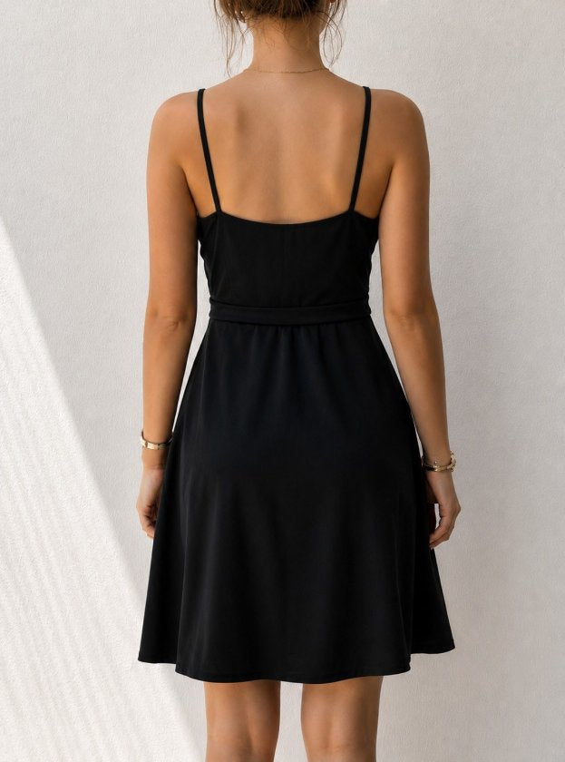 Rochie Scurtă din Janjan pentru Femei, Atârnată, Guler Croisé, 35175