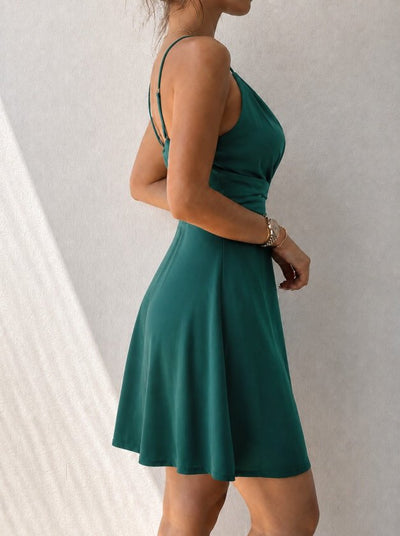 Rochie Scurtă din Janjan pentru Femei, Atârnată, Guler Croisé, 35177