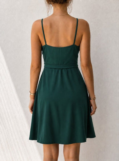 Rochie Scurtă din Janjan pentru Femei, Atârnată, Guler Croisé, 35177